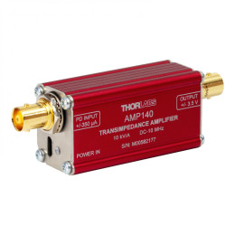 AMP140 - Transimpedance Amplifier, Gain: 10 kV/A, Bandwidth: 10 MHz, Thorlabs